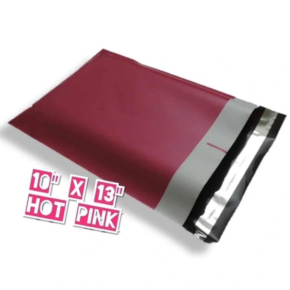 100 Hot Pink 10x13 Poly Mailers